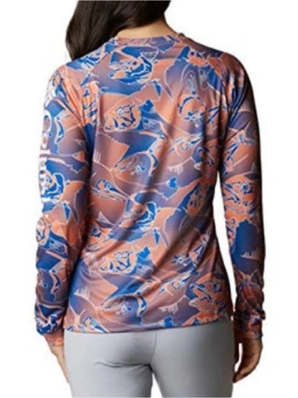 NWT COLUMBIA Tidal UPF50+ Long-Sleeve Performance Tee in Fish Print - Picture 4 of 15